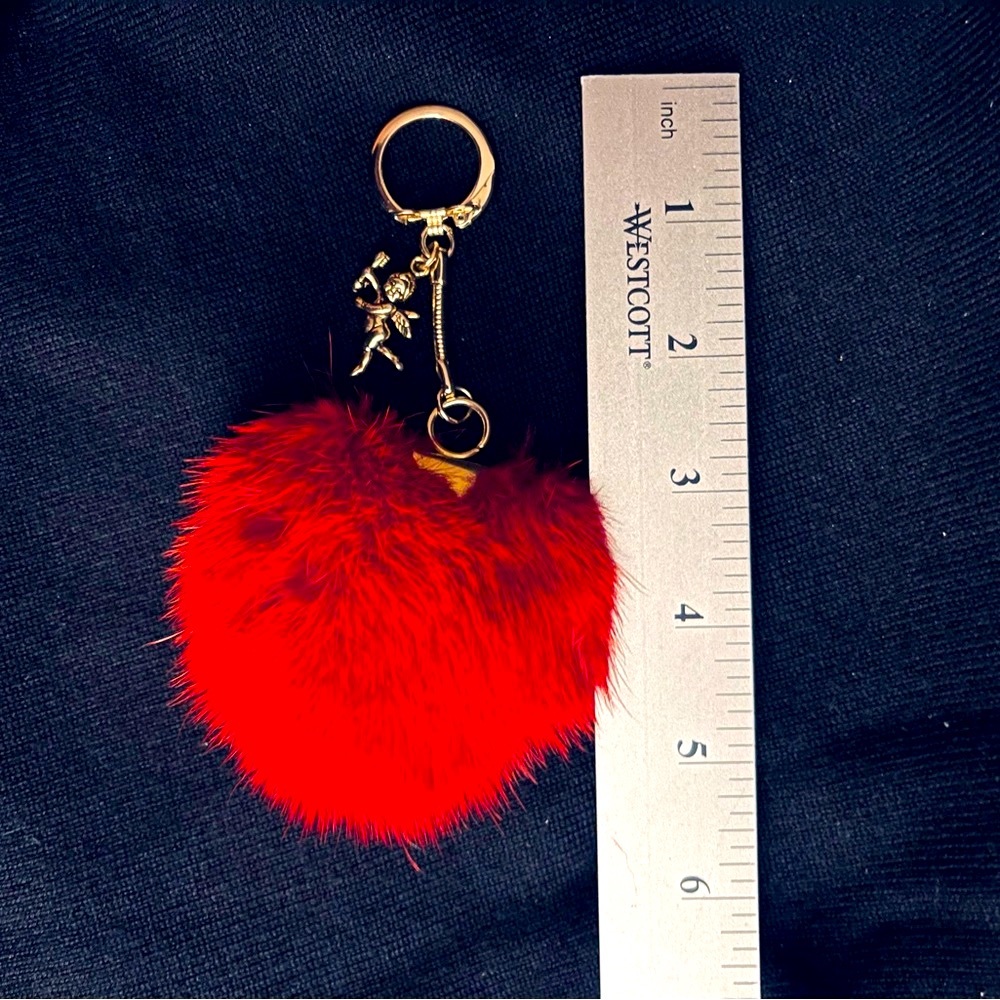 VALENTINES everyday ❣️ Custom made genuine mink ❤️ shaped keychain.
